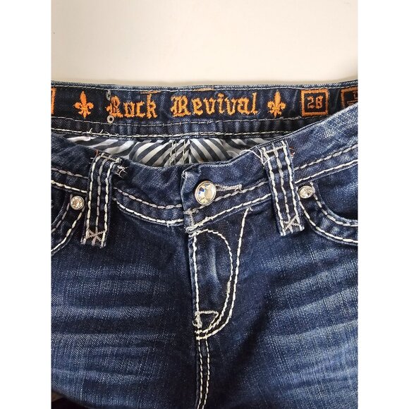 Rock Revival Jean Shorts Darcie Cut off/ Raw Size 28 - Picture 6 of 8